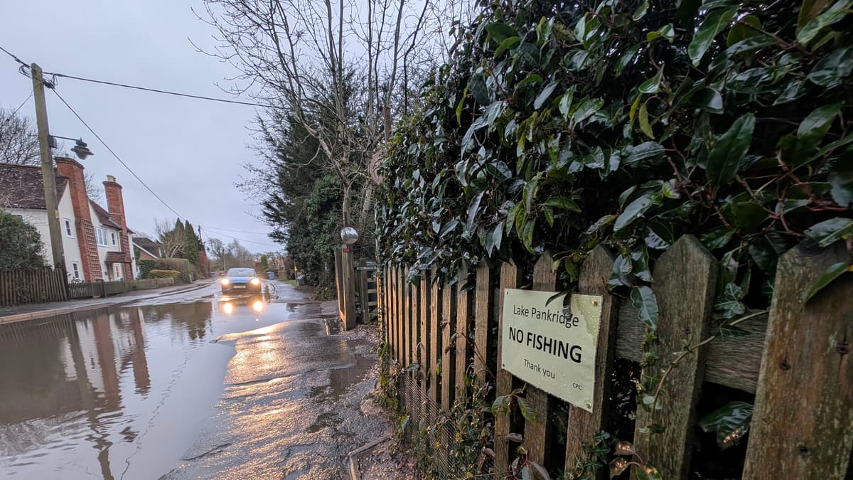 ‘No fishing’ sign displayed as Crondall road floods again